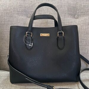 Kate Spade Laurel Way Evangelie Saffiano Leather Multi Compartment Black Bag